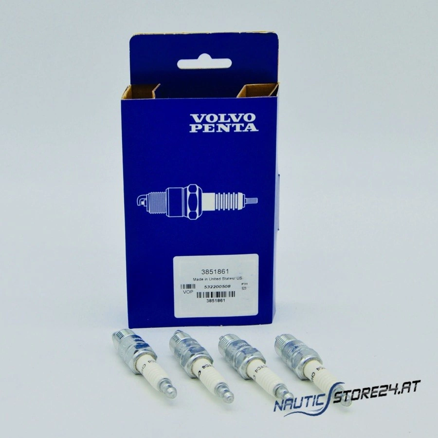 Volvo Penta Zündkerzensatz (4 Stück) für V8, 7.4, 8.2, 5.8, 5.7, 5.0 (3851861)
