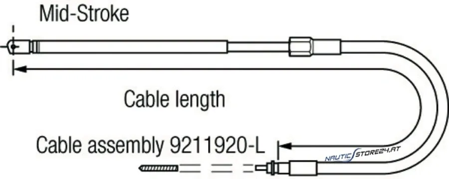 Teleflex Lenkkabel SSC 131 | Länge: 274cm (9 ft)
