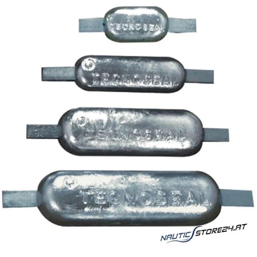Zink-Flachanode Birnenform | Ausführung: Höhe 22,5mm, Länge 120/210mm, Breite 40mm, Gew. 0,5kg